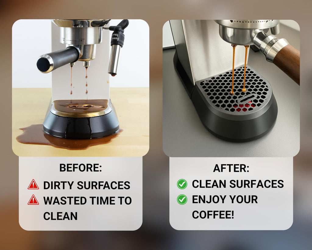 Vassoio Raccogligocce design a nido d'ape per Delonghi Dedica EC685 e 885