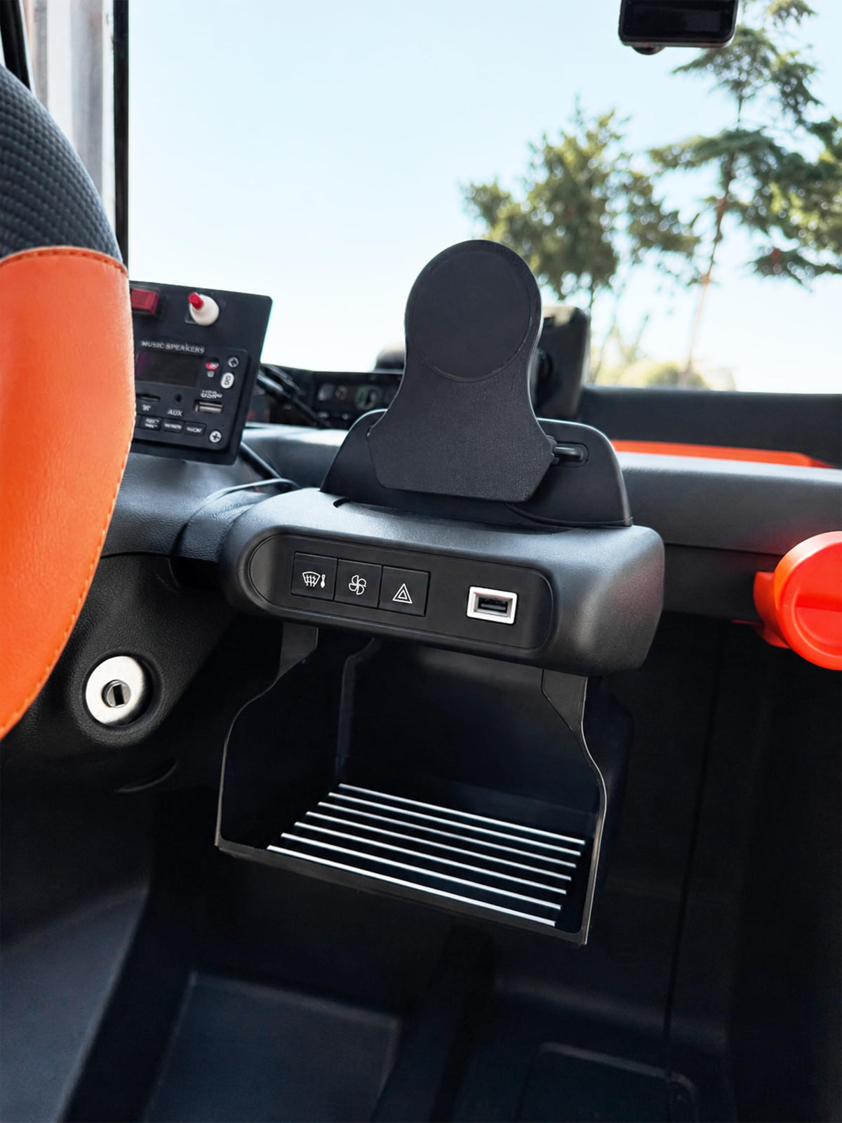 RICREO Portaoggetti Centrale Organizer Auto Compatibile con Citroën AMI, Opel Rocks-e e FIAT Topolino - Montaggio Senza Fori