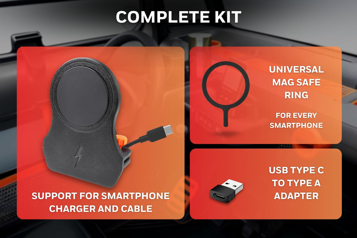Supporto smartphone MagSafe 15W per Citroën Ami, Opel Rocks-e e Fiat Topolino