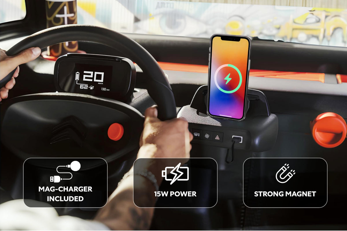 Supporto smartphone MagSafe 15W per Citroën Ami, Opel Rocks-e e Fiat Topolino