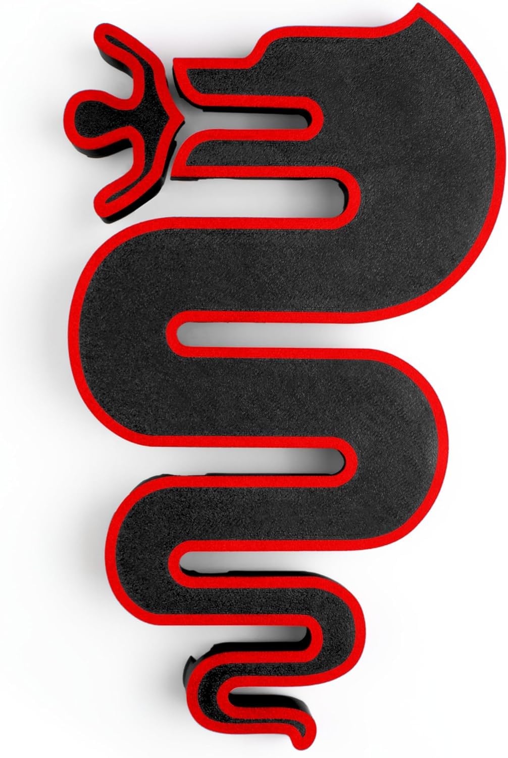 Logo per Griglia Alfa Romeo Giulietta 2016, Design Serpente Biscione (Nero-Rosso)