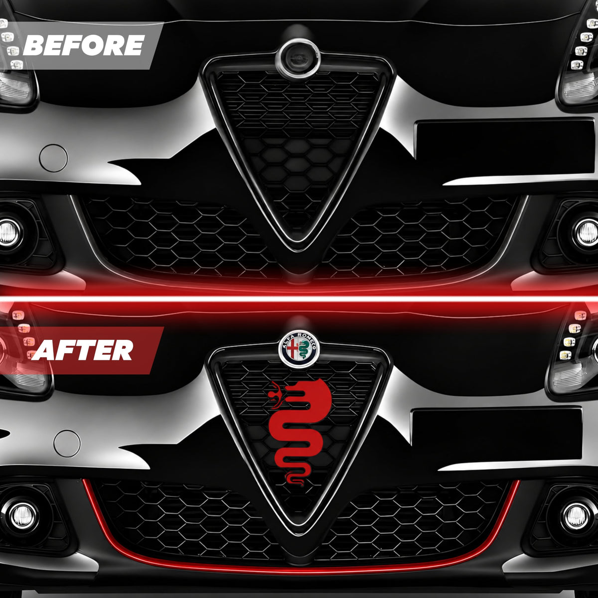 Logo per Griglia Anteriore, Alfa Romeo Giulietta 2016, Design Serpente