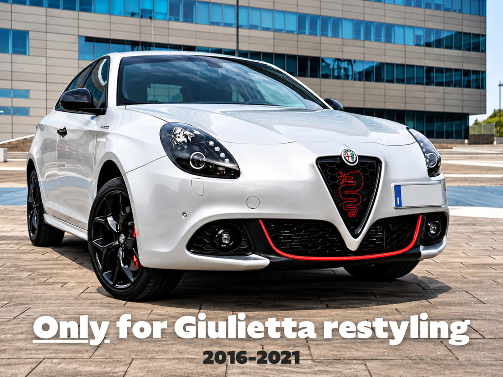 Logo per Griglia Alfa Romeo Giulietta 2016, Design Serpente Biscione (Nero-Rosso)