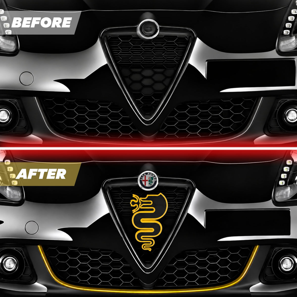 Logo per Griglia Anteriore, Alfa Romeo Giulietta 2016, Design Serpente