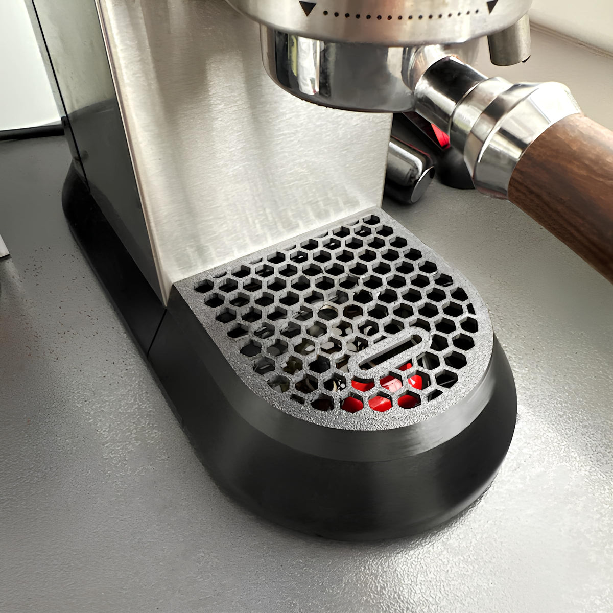 Vassoio Raccogligocce design a nido d'ape per Delonghi Dedica EC685 e 885